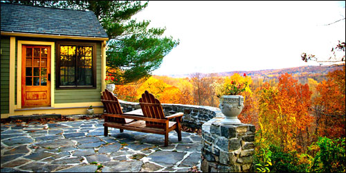 CT State Fall Foliage - Fall View from the Patio of a Vineyard - Photo Credit Kim Tyler & CT Office of Tourism